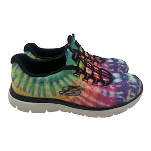 Skechers Summits Looking Groovy Shoes Women's Size‎ 6.5 Rainbow Slip On Sneakers